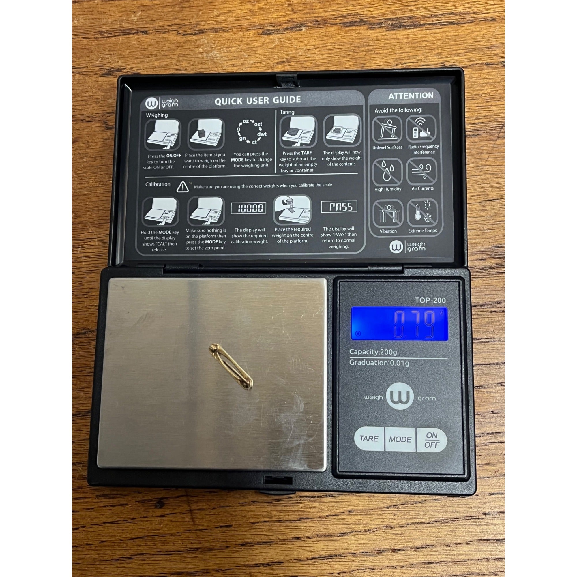 Vintage 14k Gold Enameled Petite Pinback Pin Blue Masonic? Jewelry - Scrap 0.79g