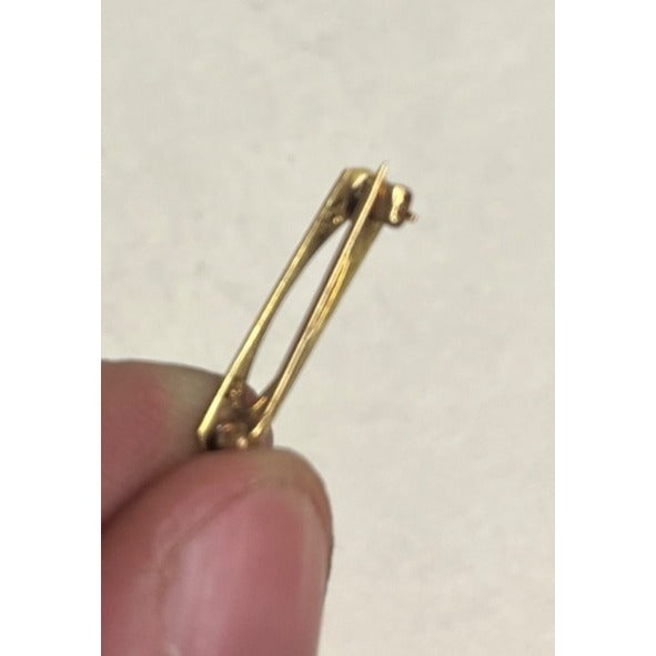 Vintage 14k Gold Enameled Petite Pinback Pin Blue Masonic? Jewelry - Scrap 0.79g