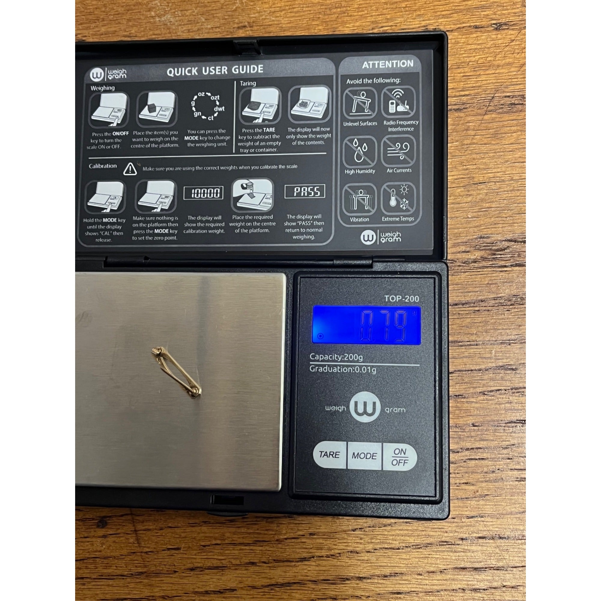 Vintage 14k Gold Enameled Petite Pinback Pin Blue Masonic? Jewelry - Scrap 0.79g