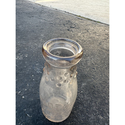 ANTIQUE PINT PHOENIX STORE MILK BOTTLE EMBOSSED HOBNAIL NATURES FINEST DAIRY