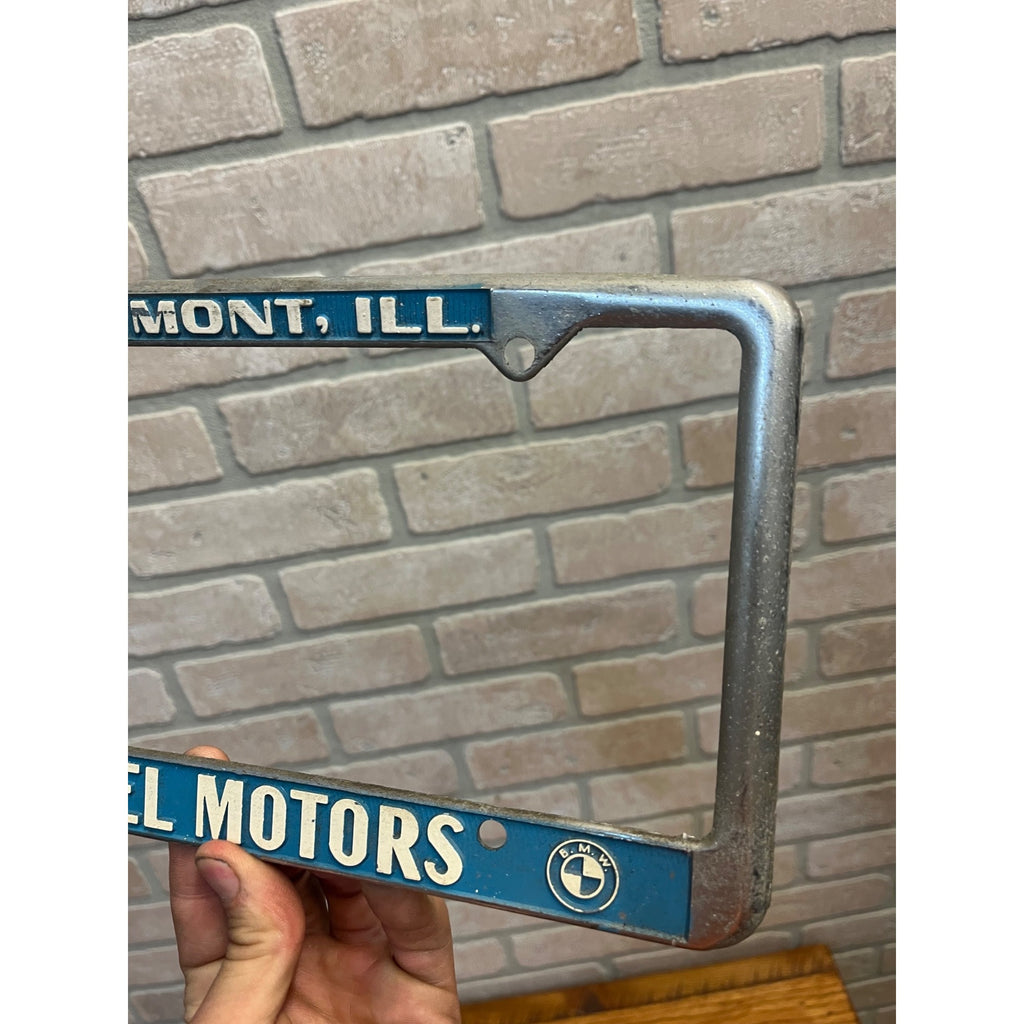 Vintage Mercedes-Benz BMW Booster Dealer License Plate Frame Westmont IL Laurel