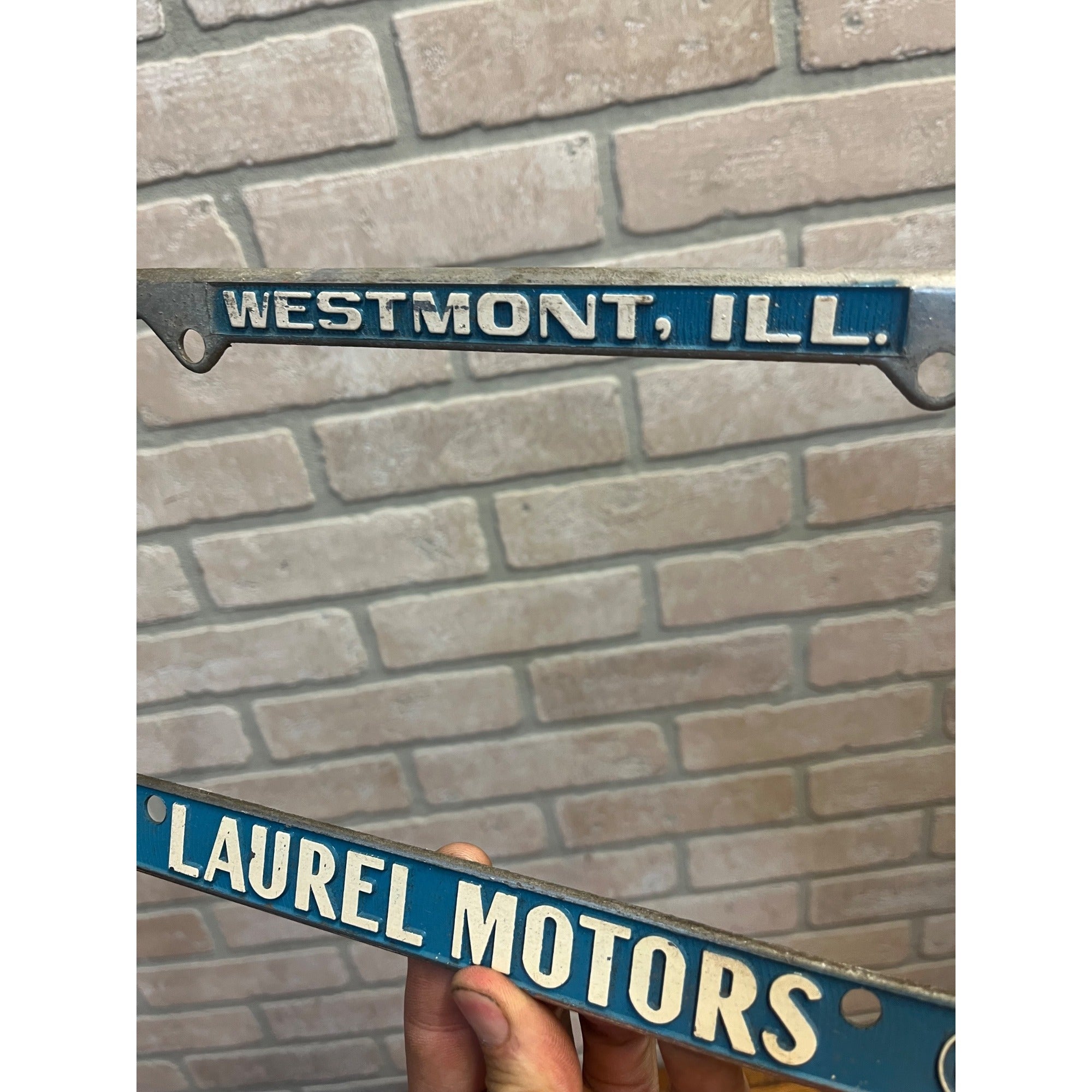 Vintage Mercedes-Benz BMW Booster Dealer License Plate Frame Westmont IL Laurel