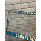 Vintage Mercedes-Benz BMW Booster Dealer License Plate Frame Westmont IL Laurel