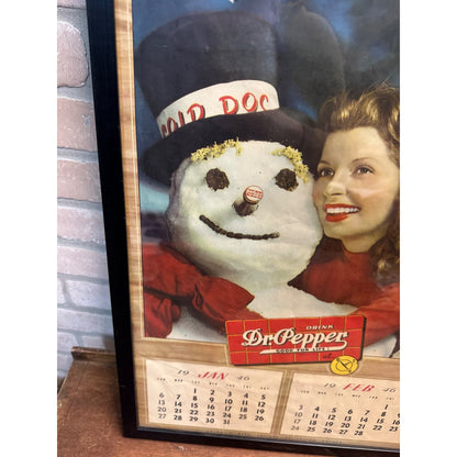 RARE Vintage 1964 Dr Pepper Advertising Calendar Sign Jane "Poni" Adams