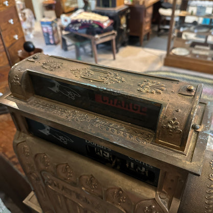 1910S  MODEL 441 BRASS NATIONAL CASH REGISTER FOR PARTS RESTORATION