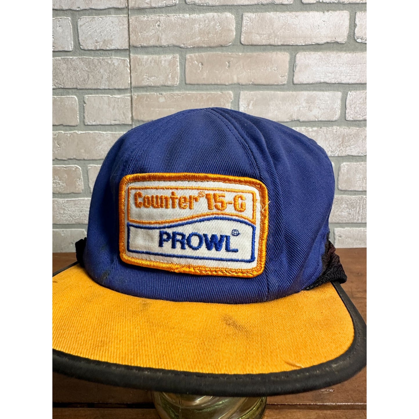 Vintage Yellow Blue Counter 15-C Prowl Agriculture Ag Farm hat Snapback Cap