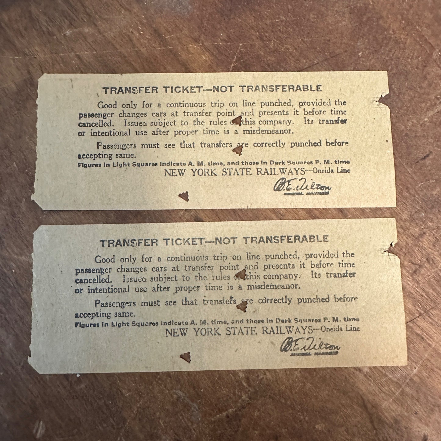 RARE Early 1900s New York State Railway Oneida Line Passenger Tickets (2)