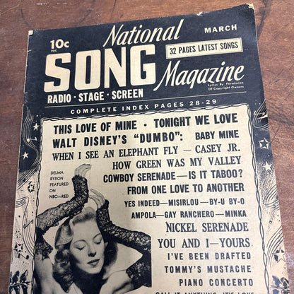 MARCH 1942 NATIONAL SONG MAGAZINE VINTAGE MUSIC - DELMA BYRON
