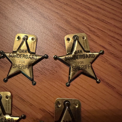 (5) 1980s Dan Sondergard For Sheriff Fond du lac County Pins Lapels