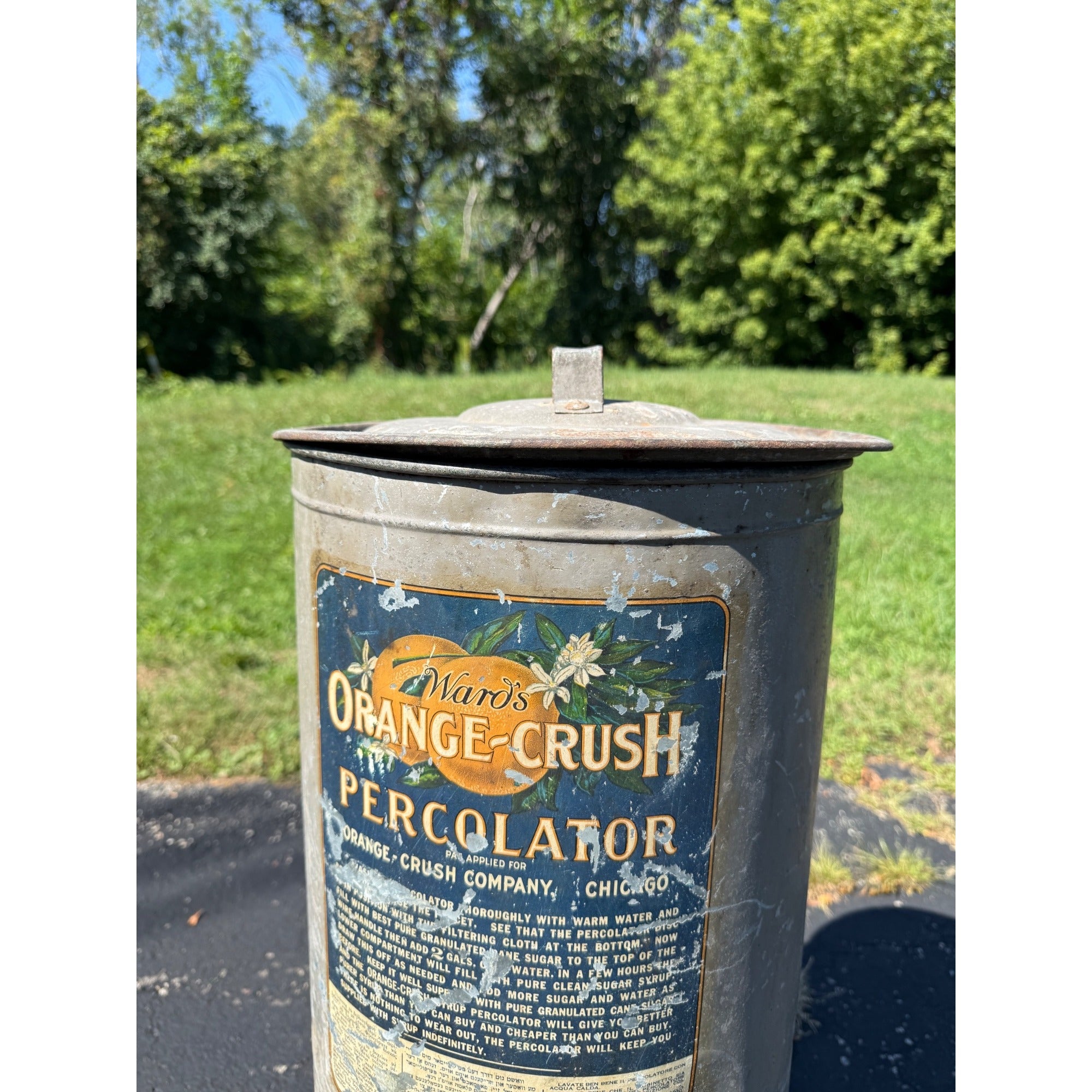 RARE Vintage Early 1900s Ward's Orange Crush Sugar Percolator General Store Sign