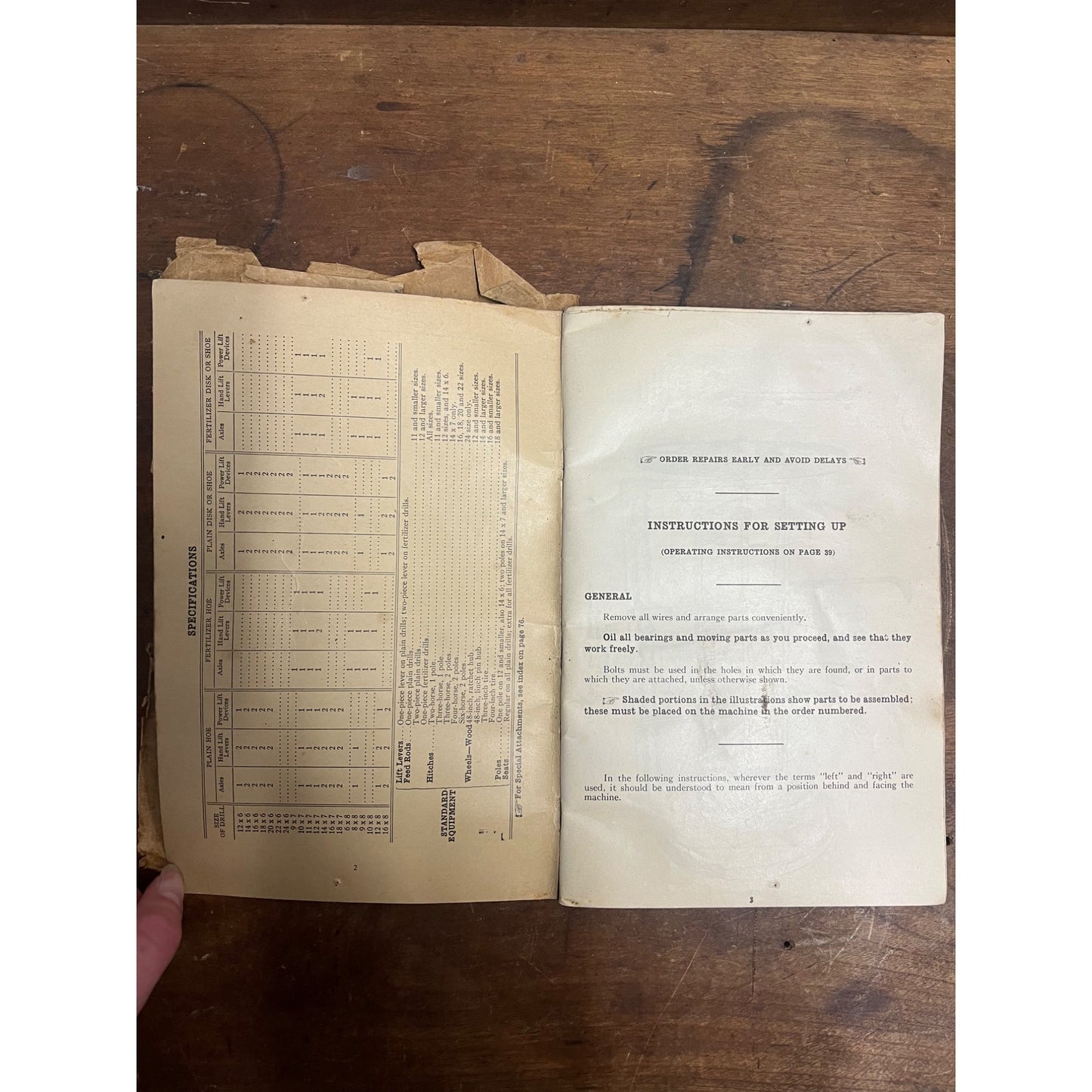 Vtg 1929 McCormick Deering Fluted Feed Grain Drills Instructions Booklet