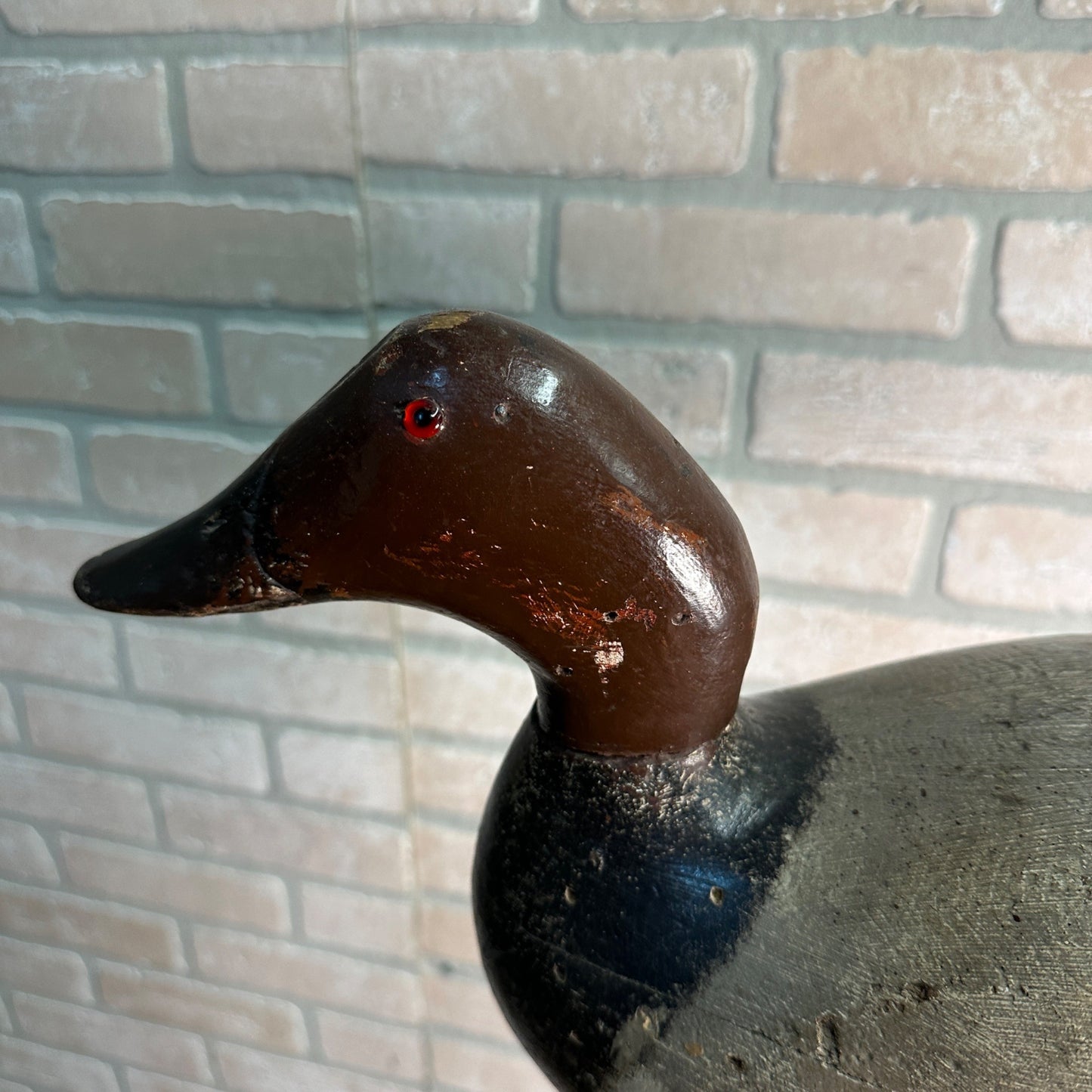 Antique Original Paint Evans Wooden Duck Decoy Mammoth Canvasback Drake