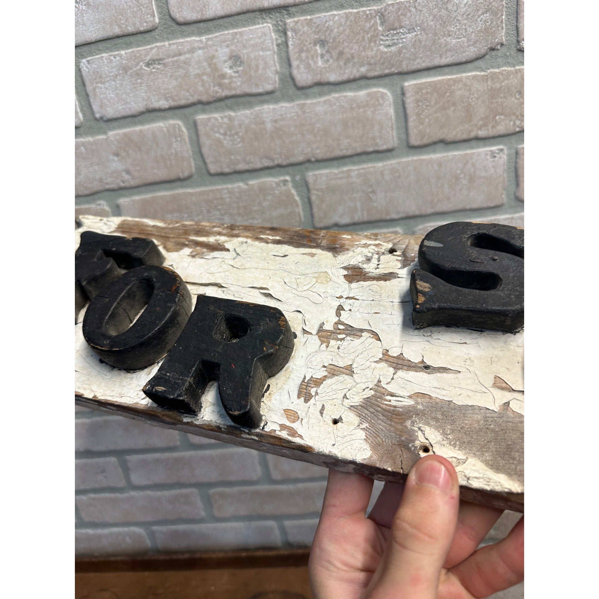 Vintage "For Sale" Wooden Painted Handmade Folk Art Advertising Trade Sign