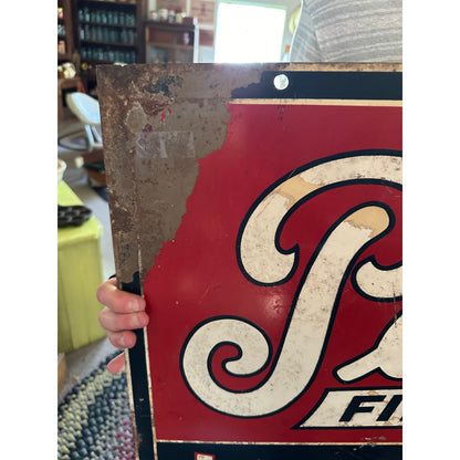 Vintage 1930s Parkin Ice Cream Advertising Double-Sided Sign Marshfield Wis