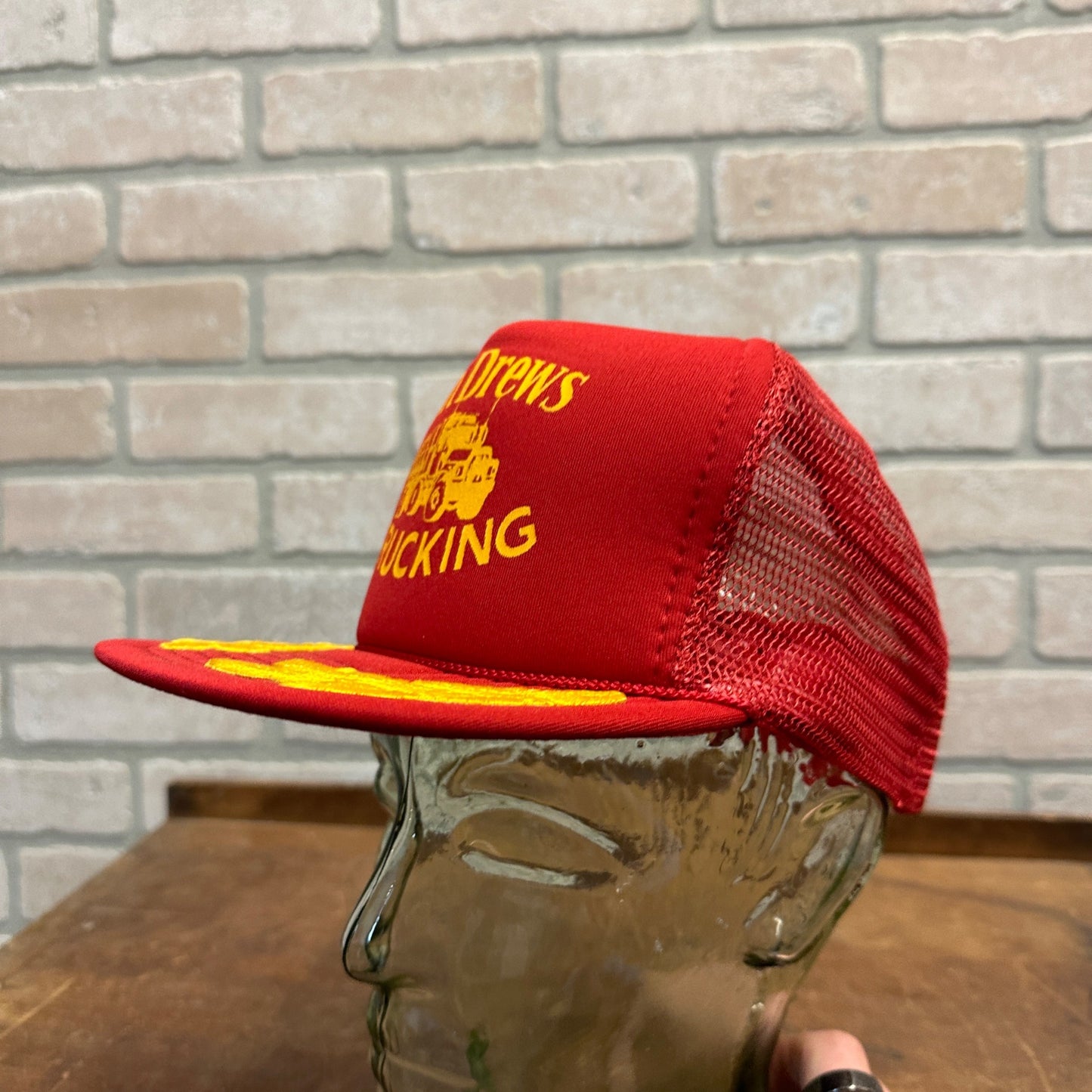 DON DREWS TRUCKING RED YELLOW RETRO SNAPBACK HAT