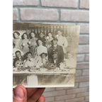 Vintage Halloween Postcard RPPC Real Photo Party Jack O Lantern Carving Pumpkins