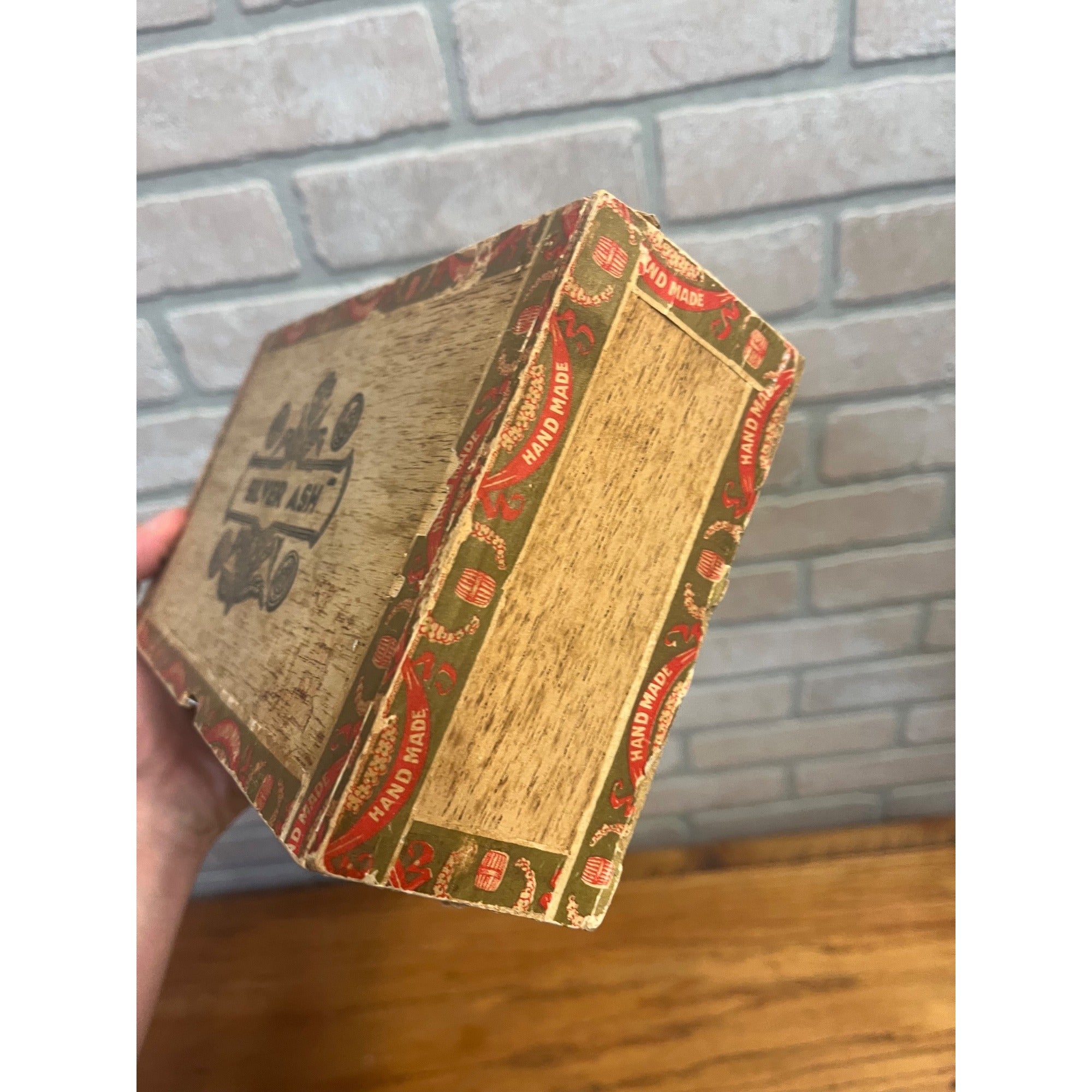 Vintage Wooden Cigar Box "Silver Ash" Advertising Ullrich Campbellsport Wisconsin