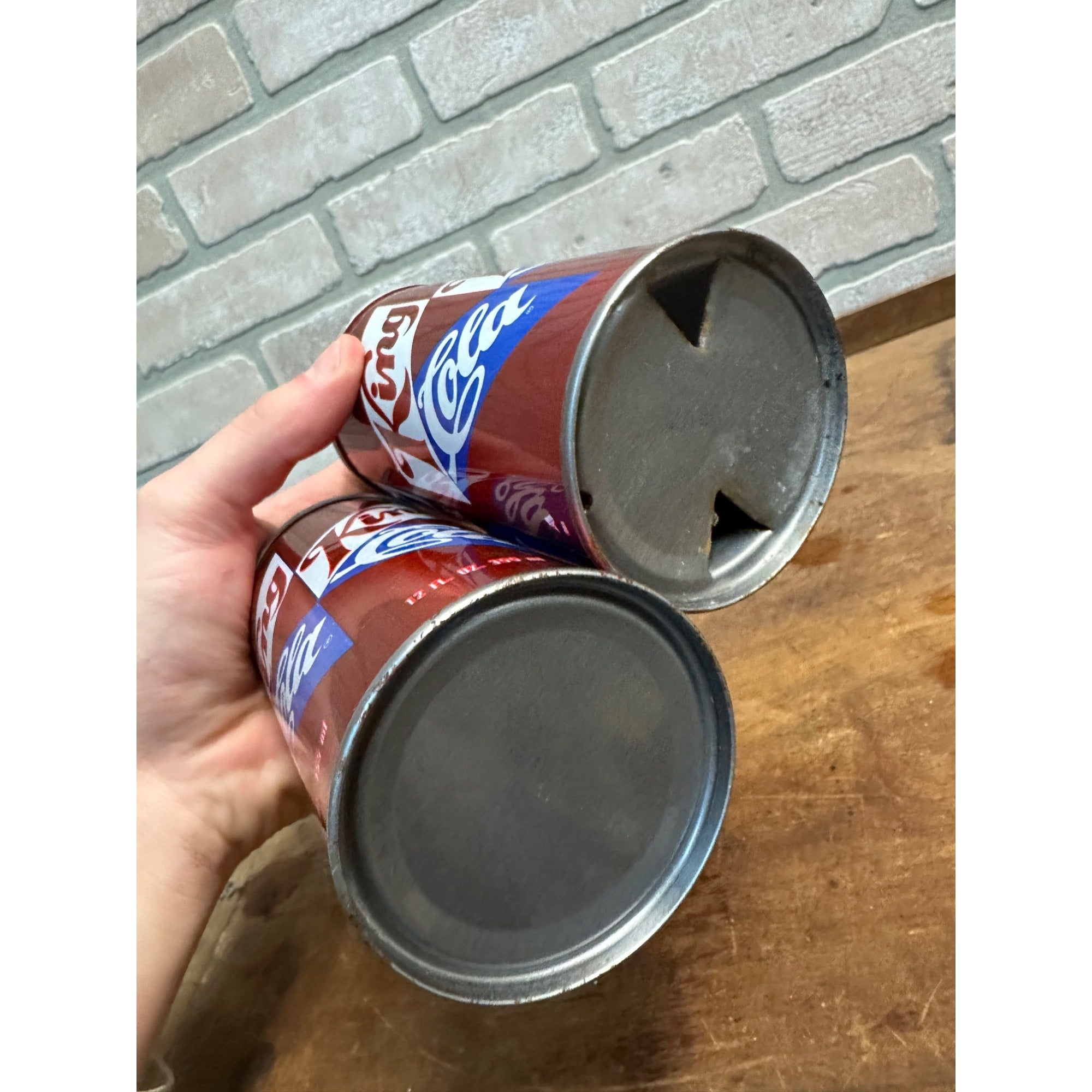Vintage King Cola Lot (2) Straight Flat Top Steel Pull Tab Soda Cans Cleveland