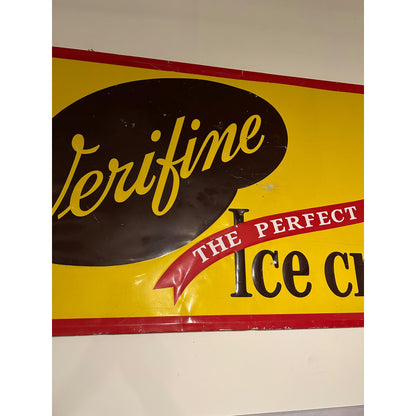 LARGE VINTAGE 5ft VERIFINE ICE CREAM METAL SIGN COUNTRY STORE