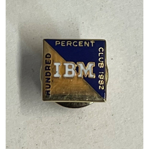 Vintage 1982 IBM Hundred Percent Club Service Award 1/10 10K Gold Lapel Pin Tie
