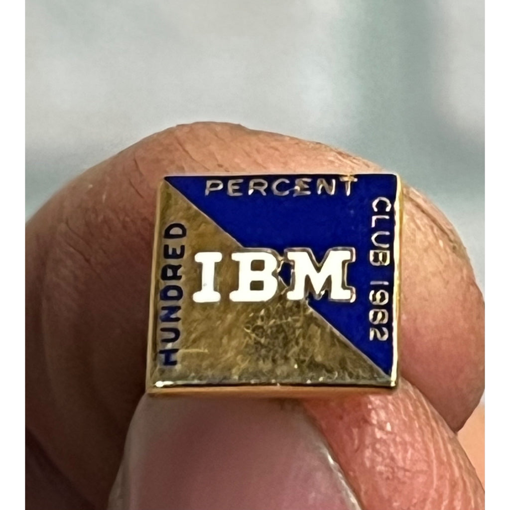 Vintage 1982 IBM Hundred Percent Club Service Award 1/10 10K Gold Lapel Pin Tie
