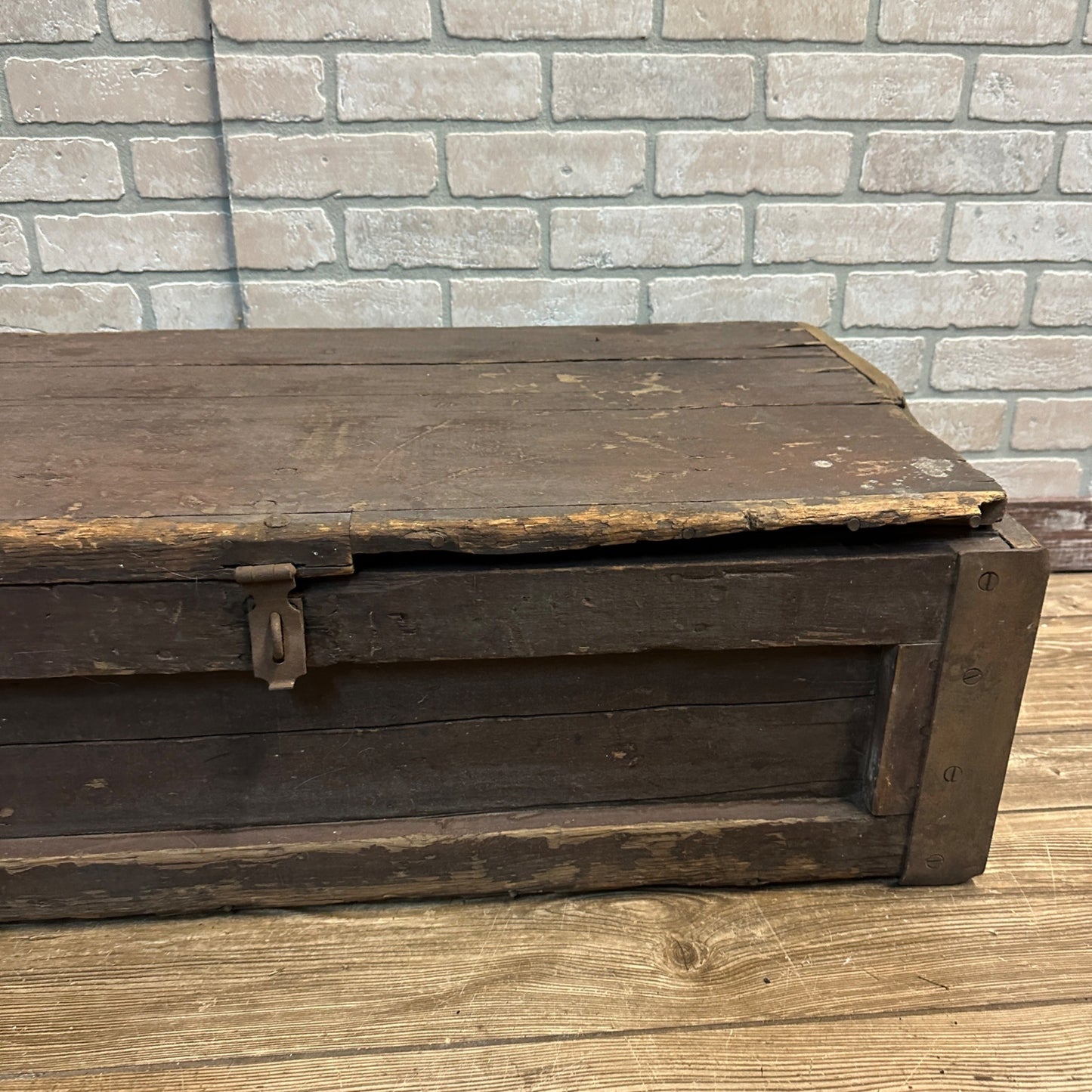 Large Red Wooden Carpenters Tool Chest Trunk Storage
