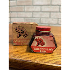 Waterman's Vintage 2 Oz Bottled Ink Carnation Red 70% Still Remains