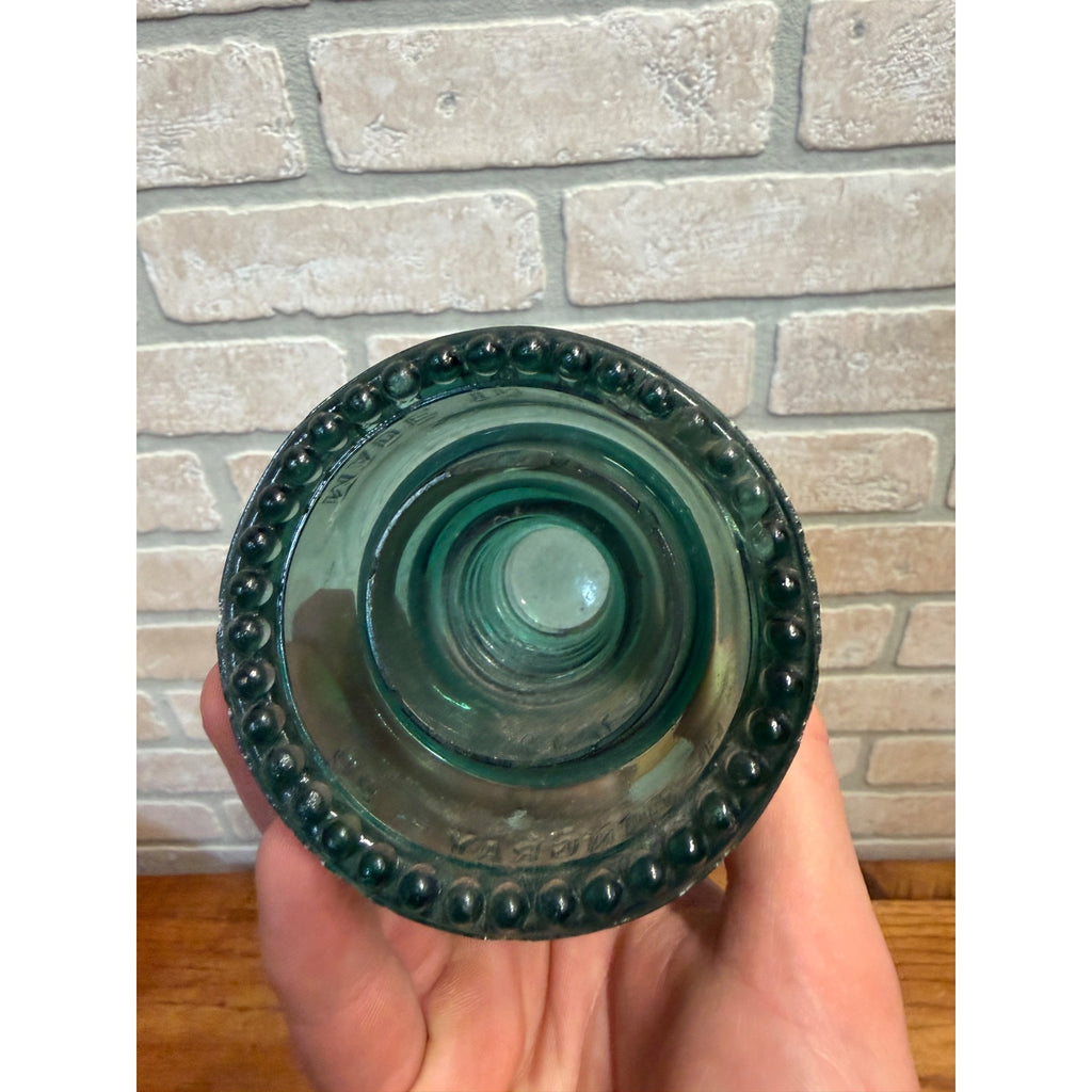 Lot of 2 Hemingray #19 & #20 Blue Teal Glass Insulators Telephone Pole