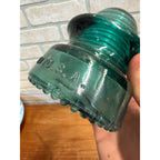 Lot of 2 Hemingray #19 & #20 Blue Teal Glass Insulators Telephone Pole