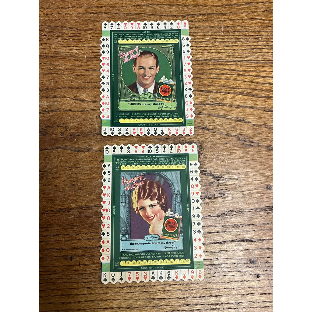 Vintage 1930s  Lucky Strike Tobacco Card Game Douglas Fairbanks Jr June Collyer