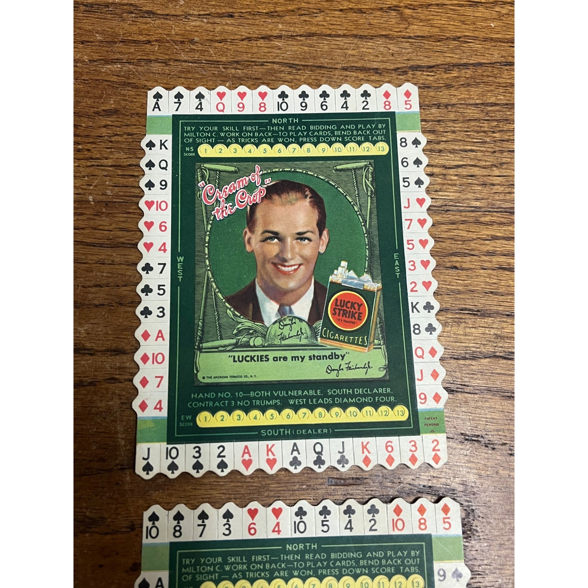 Vintage 1930s  Lucky Strike Tobacco Card Game Douglas Fairbanks Jr June Collyer