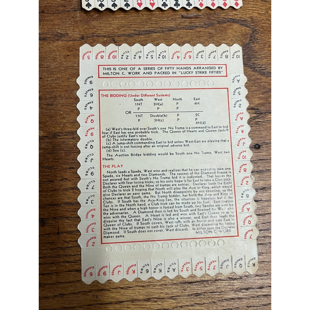 Vintage 1930s  Lucky Strike Tobacco Card Game Douglas Fairbanks Jr June Collyer