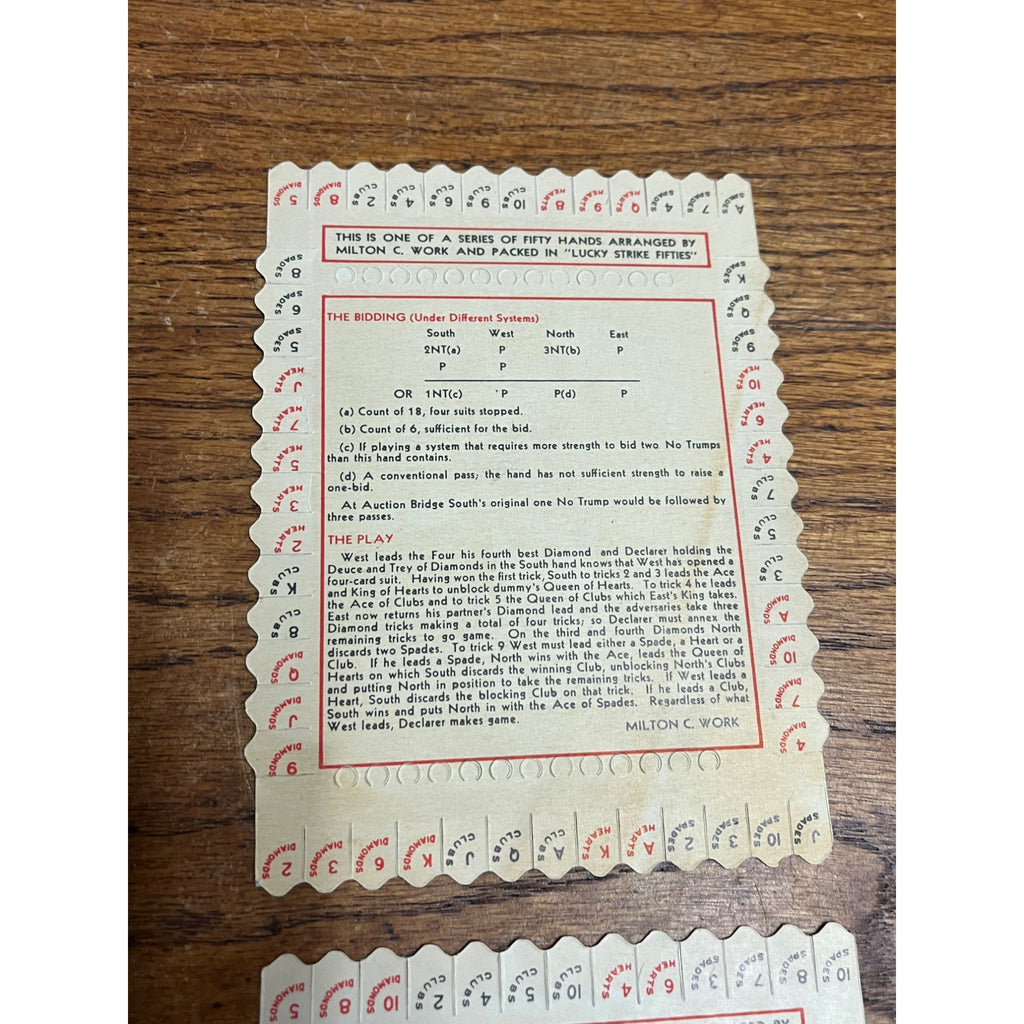 Vintage 1930s  Lucky Strike Tobacco Card Game Douglas Fairbanks Jr June Collyer