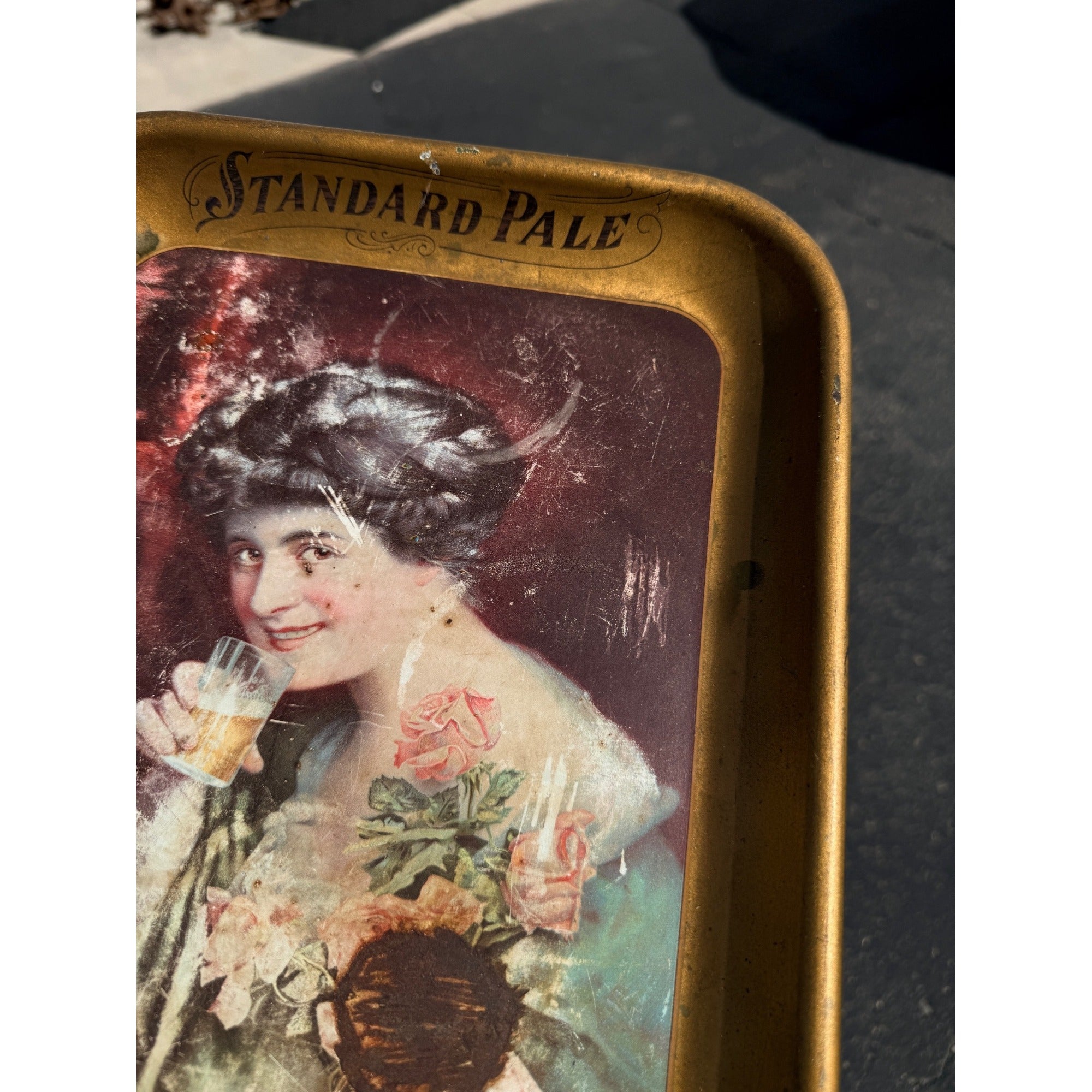 Vintage Pre-Prohibition Beer Tray Fred Sehring Brewing Co. Joliet Illinois