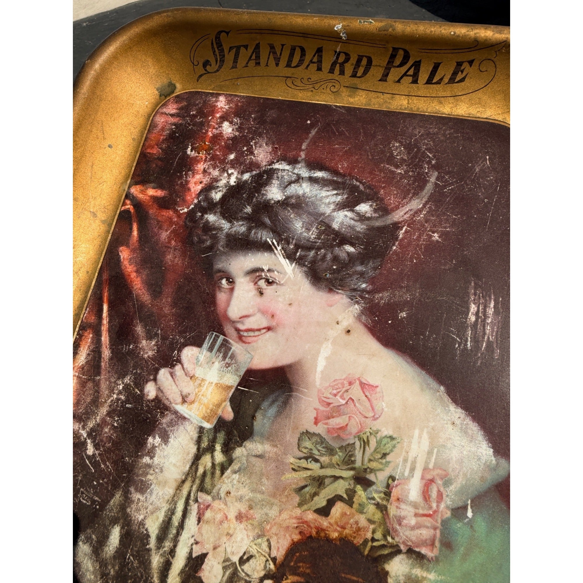 Vintage Pre-Prohibition Beer Tray Fred Sehring Brewing Co. Joliet Illinois