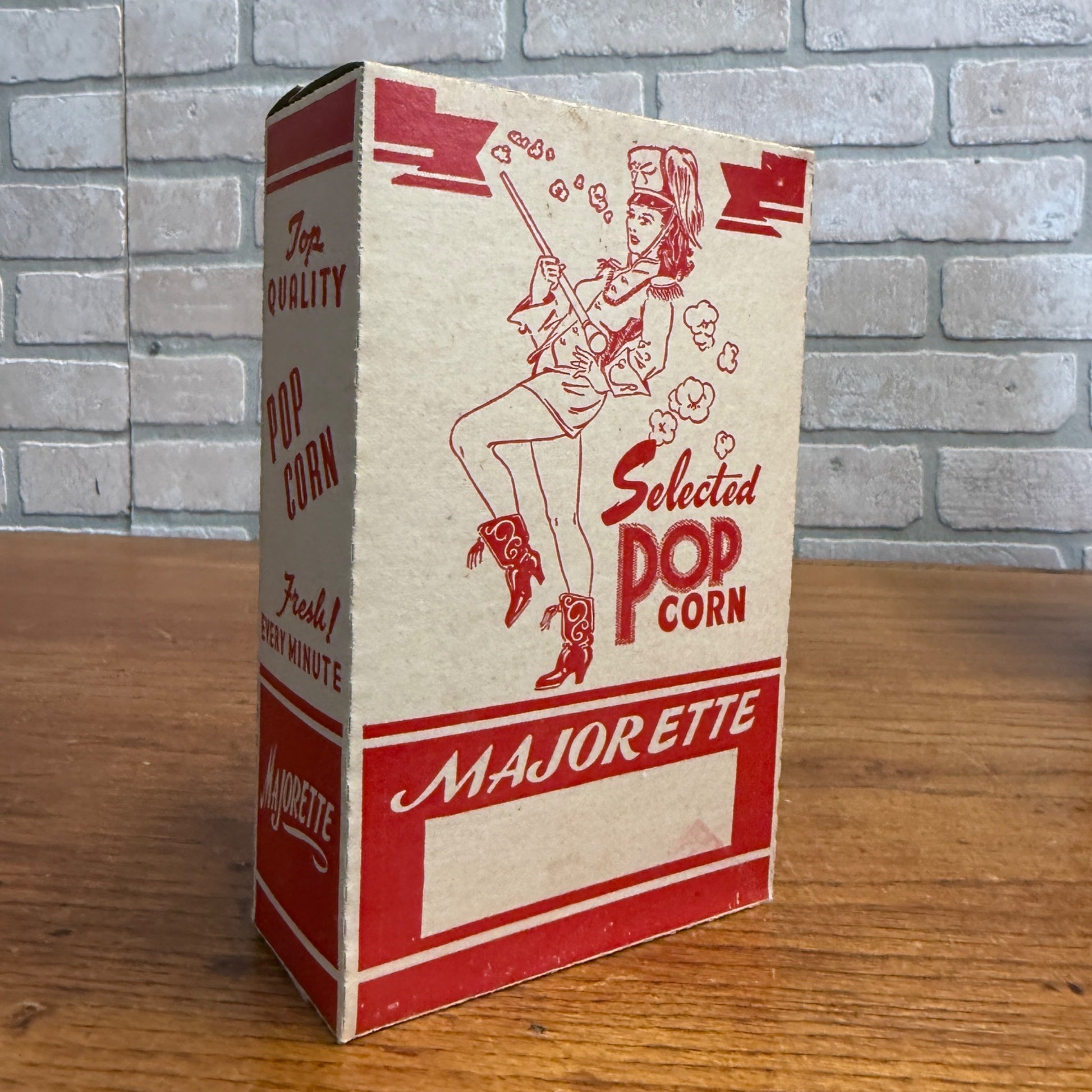 Vintage Original Movie Theatre Majorette Popcorn Box Decor