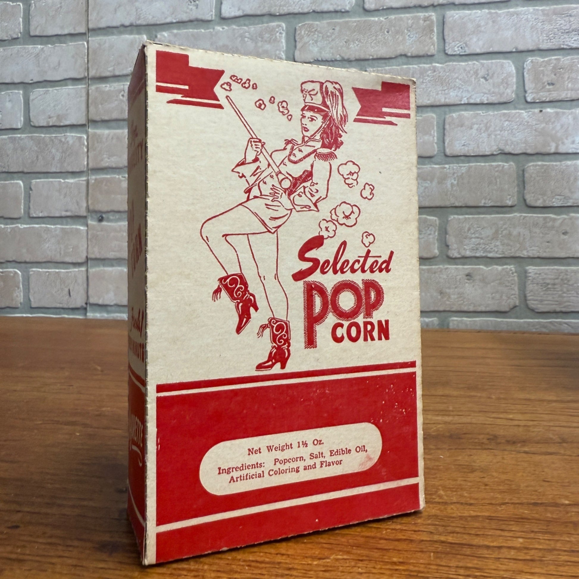 Vintage Original Movie Theatre Majorette Popcorn Box Decor