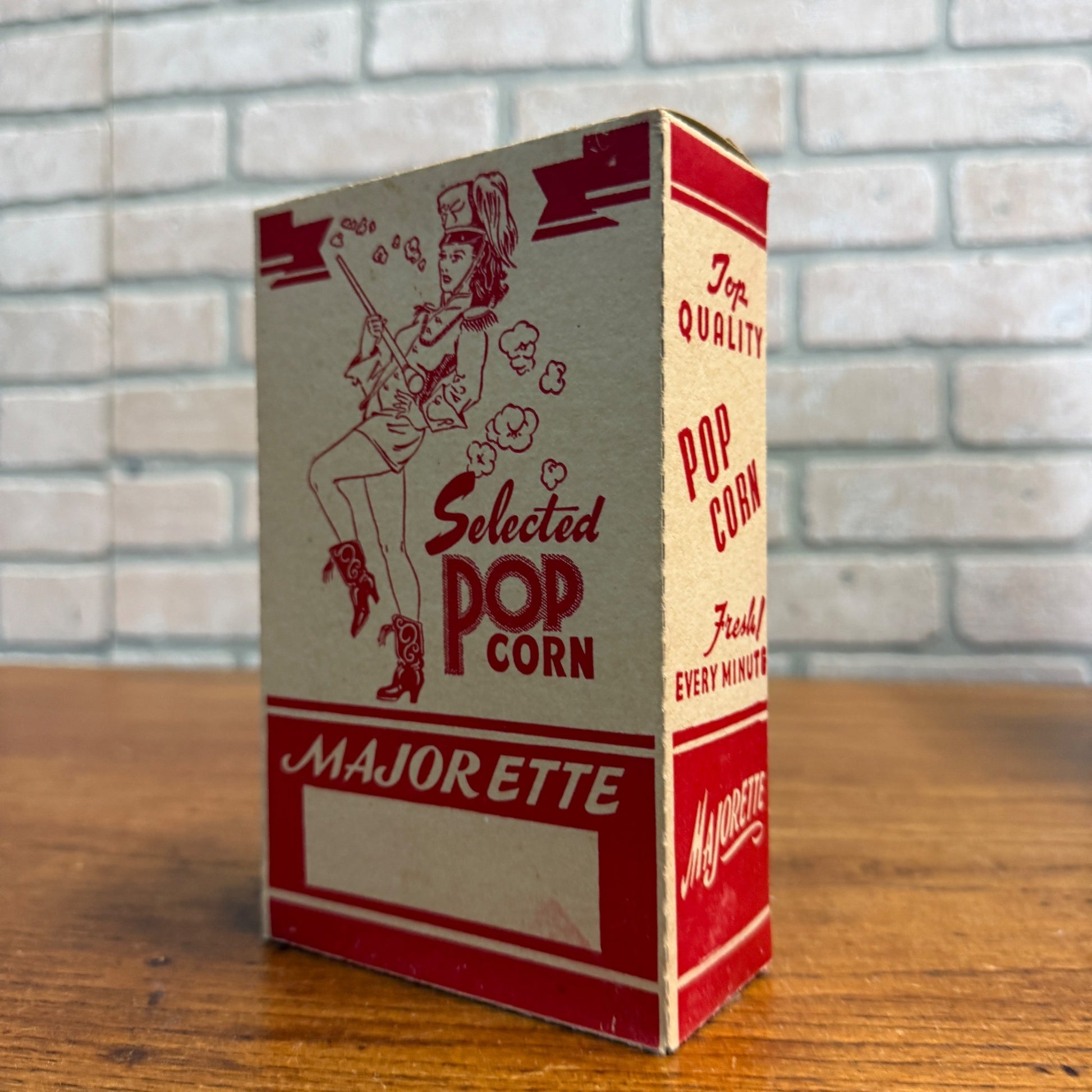 Vintage Original Movie Theatre Majorette Popcorn Box Decor