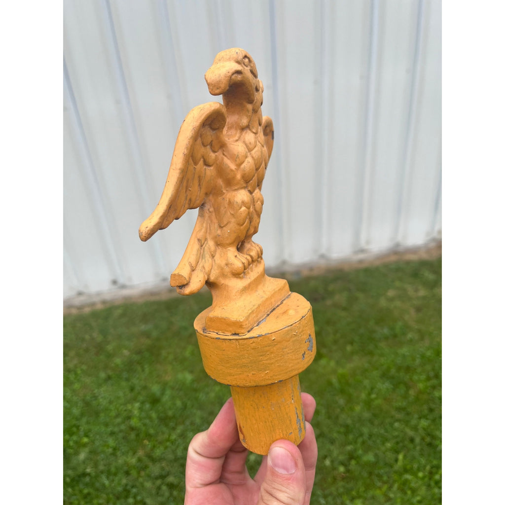 Antique Carved Wood American Eagle Finial Flagpole Patriotic Architectural Salvage