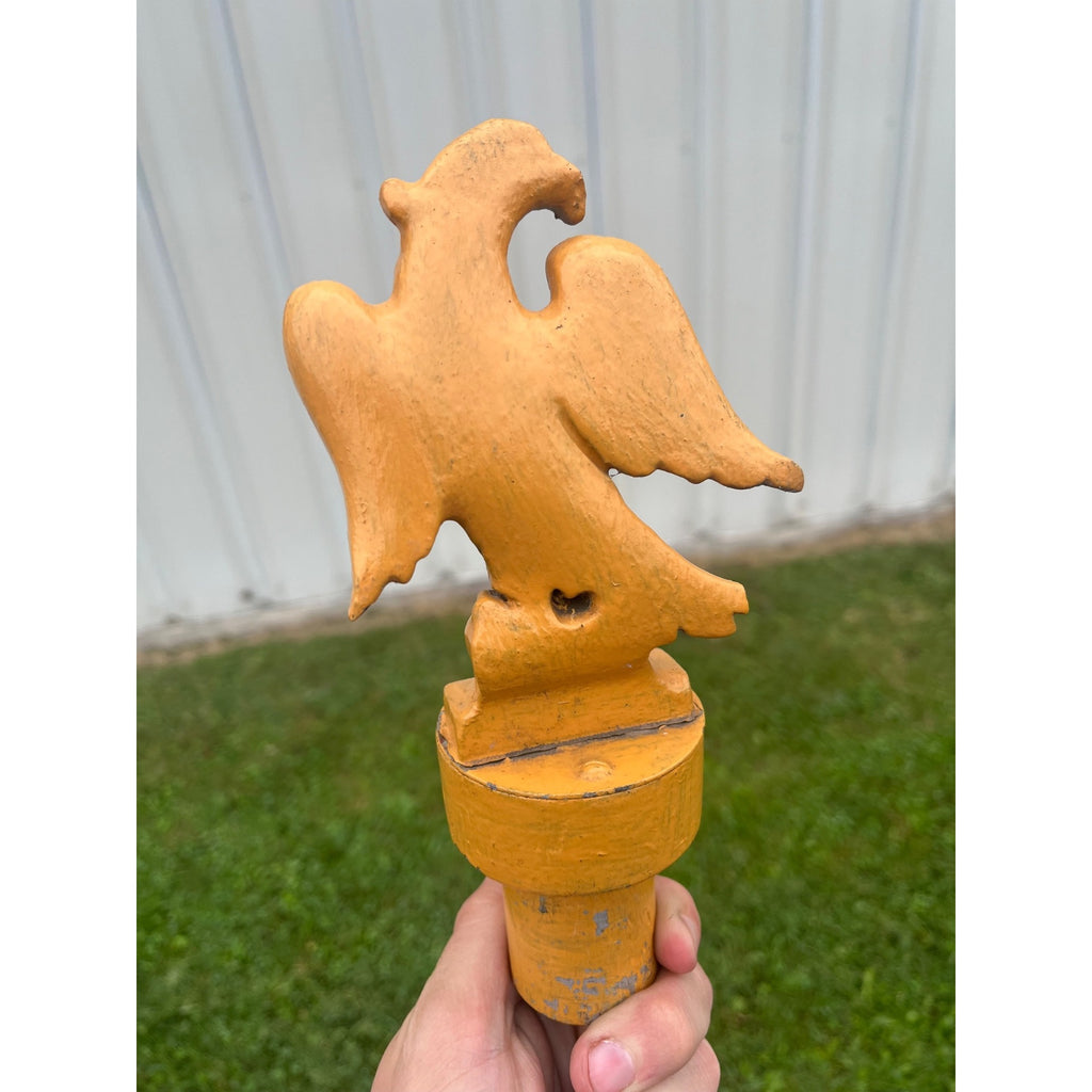 Antique Carved Wood American Eagle Finial Flagpole Patriotic Architectural Salvage