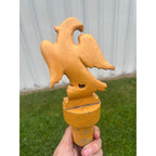 Antique Carved Wood American Eagle Finial Flagpole Patriotic Architectural Salvage
