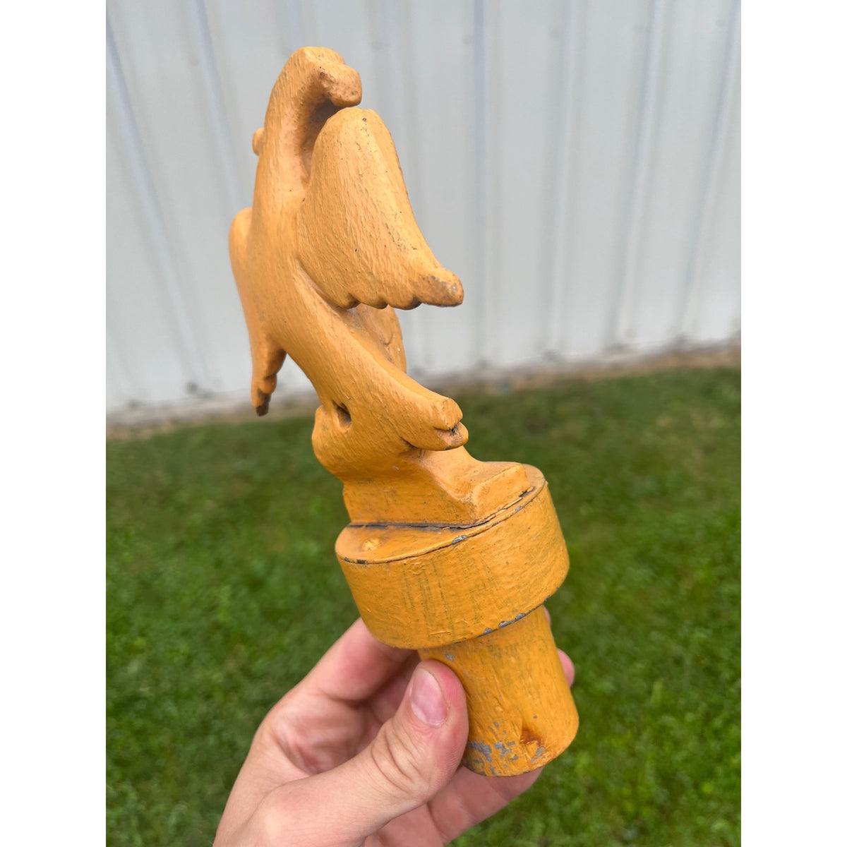 Antique Carved Wood American Eagle Finial Flagpole Patriotic Architectural Salvage