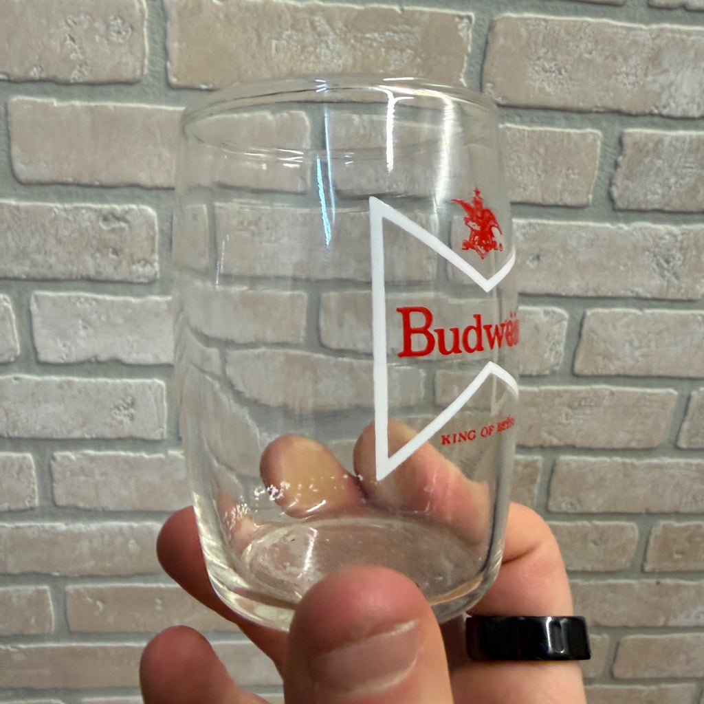 Budweiser Nickel King of Beers Beer Glass 3.25" Anheuser Busch Sample