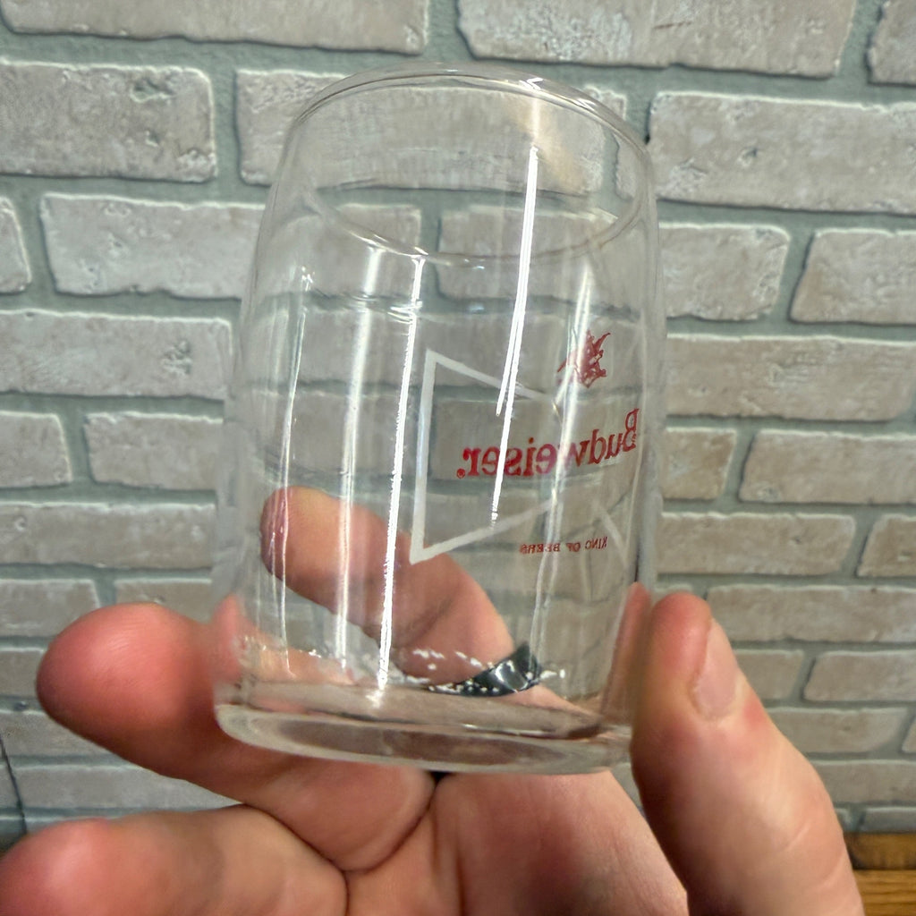Budweiser Nickel King of Beers Beer Glass 3.25" Anheuser Busch Sample