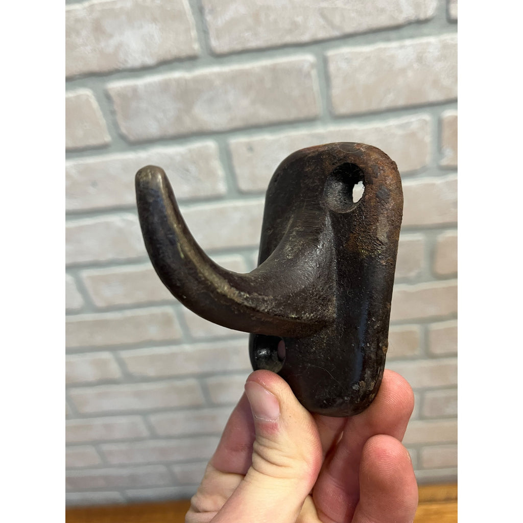 Antique 19th c. Primitive Forged or Cast Coat Barn Hooks Harness Hanger Set (3)