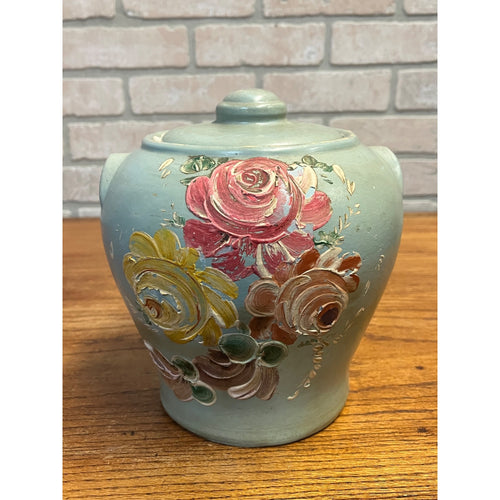 Vintage Ransburg Pottery Floral Bouquet Cookie Jar 1940s