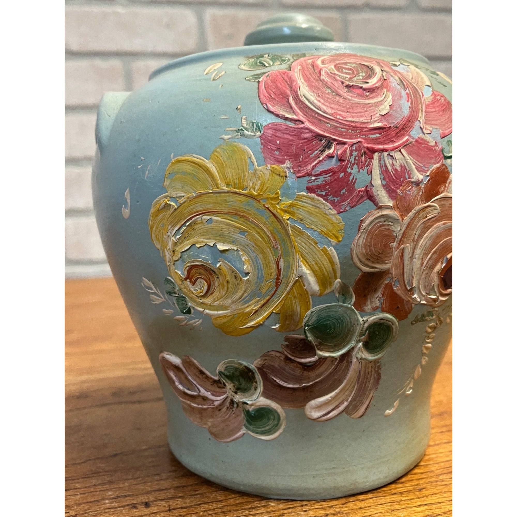 Vintage Ransburg Pottery Floral Bouquet Cookie Jar 1940s