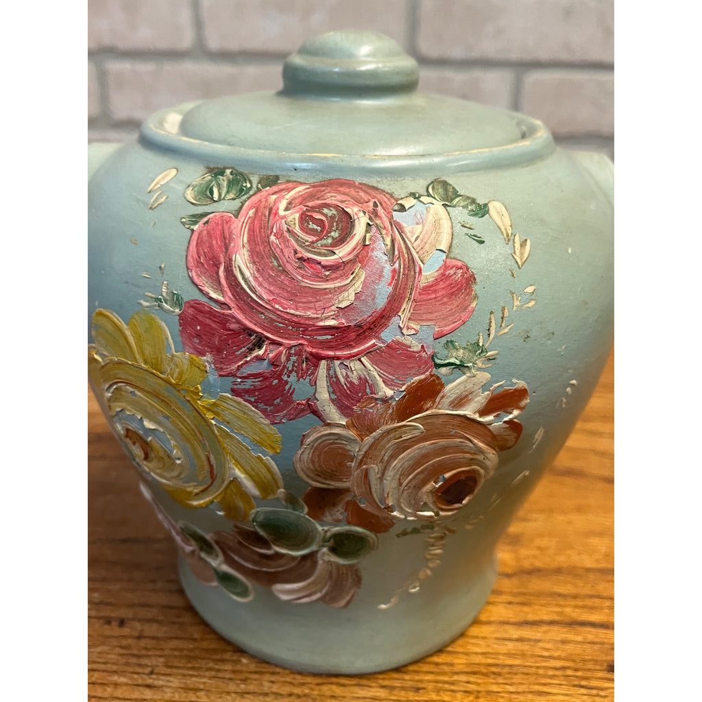 Vintage Ransburg Pottery Floral Bouquet Cookie Jar 1940s