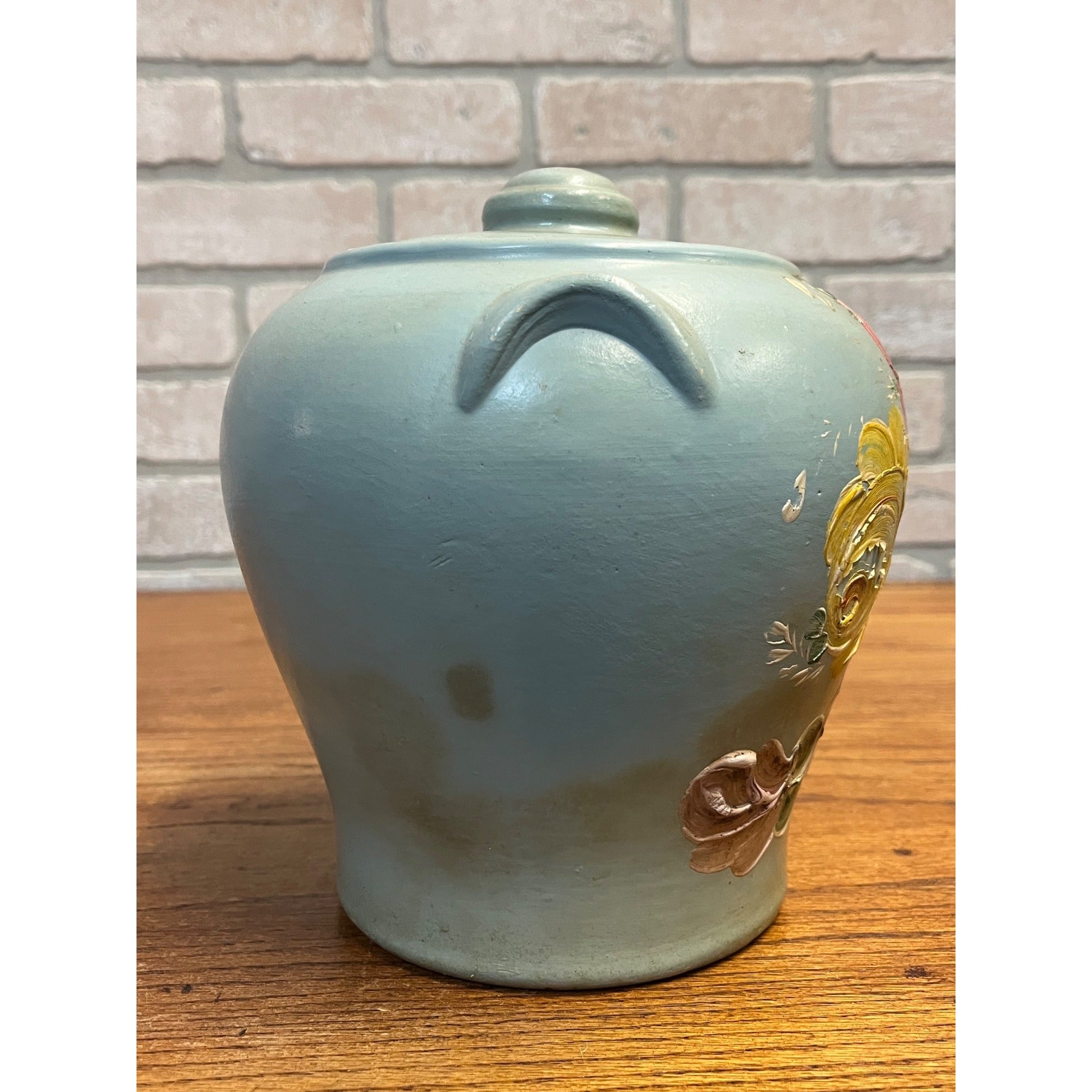 Vintage Ransburg Pottery Floral Bouquet Cookie Jar 1940s