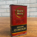 Vintage Red & White Ginger Chicago Buffalo NY Spice Tin Kitchen